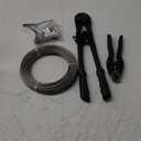 TooTaci 1/8 Stainless Steel Cable, 100ft 1/8 Wire Rope with Wire Rope Crimping Tool and Cutter, 77 Strands Aircraft Cable for Deck Railing, Clothesline, Shade Sails, String Light