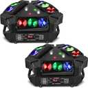 Spider Moving Head DJ Lights 9 X 10W RGB LED DJ Lighting Stage Lighs DJ Moving Light for Parties Lights DMX Mode Sound Activated for Party Wedding Concert Disco DJ Concert Show - 2Packs (Blue)