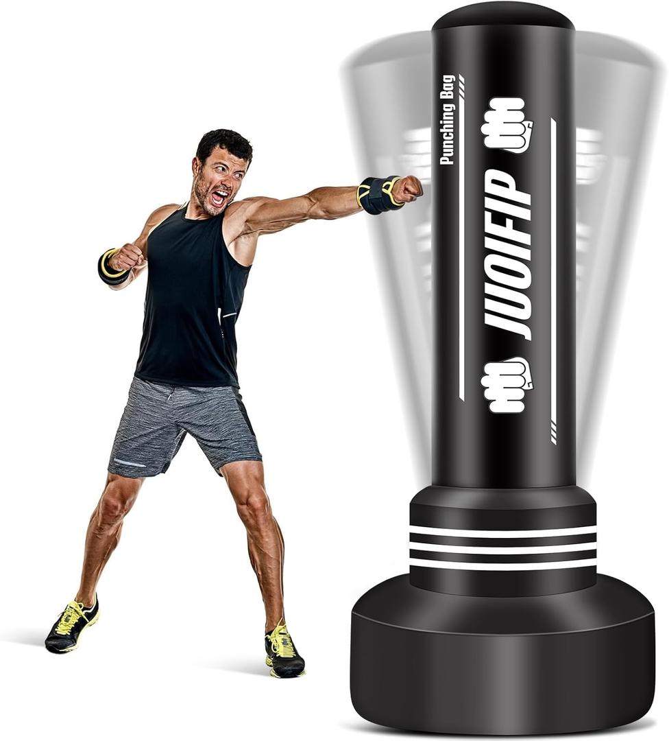 Punching Bag for Kids Adult, Inflatable Boxing Bag Men Standing Kickboxing Bag, Suitable for Kickboxing MMA Dummy Karate Home Gym Training Equipment for Men and Women