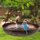 Hanging Bird Bath for Outside, 10" Metal Bird Bath Bowl with Chains & Hook Outdoor Hanging Birdbath for Tree, Gazebo, Patio, Balcony, Gift for Bird Lovers