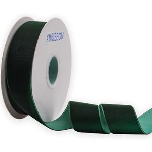 XMRIBBON Dk Green Velvet Ribbon Single Sided, 1 1/ 2 Inch by 10 Yards Spool