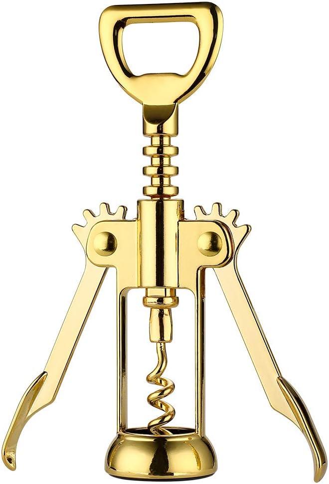 JXS Simple Wing Corkscrew Gold Wine Opener and Beer Opener, Multifunctional Wine Corkscrew Opener