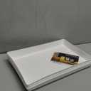 US Acrylic White Plastic Serving Trays (Set of 4) 15 x 10 | Large Unbreakable Reusable Rectangular Party Platters | Serve Appetizers, Fruit, Veggies, & Desserts | BPA-Free & Made in USA