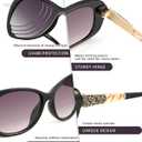 JM Bifocal Reading Sunglasses for Women Fashion Square Gradient Sun Readers Outdoor Reading Glasses UV400 Protection (+3.5)