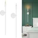 23-inch Large Wall Candle Sconce, Set of 2, Wall Mounted Candle Holder, Modern Chic Home Decor for Living Room, Bedroom, Dining Room, Hallway & Stairway (White)