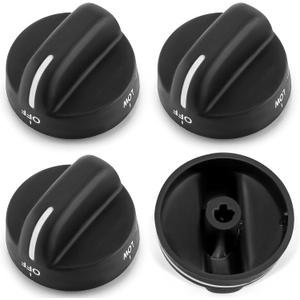 AMI PARTS 8273103 Gas Range Stove Knobs Fit for Whirlpool Stove Knobs Replacements AP6012363 8273107 8273111 ER8273103 (4-Pack,Black) for Whirlpool Range/Oven PS11745570 PS11745570 WP8273103VP (4pcs black)