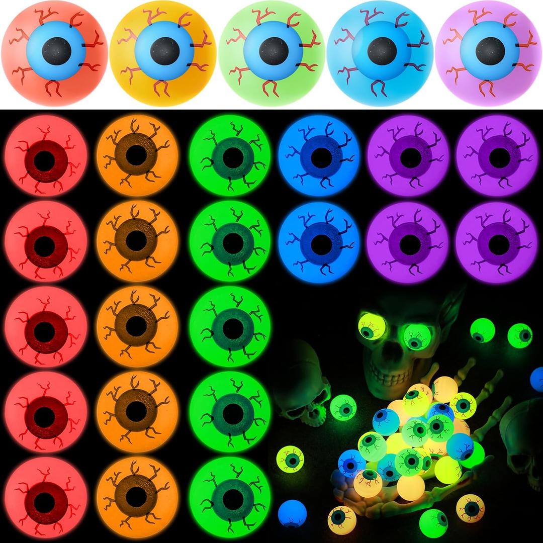 100 Pcs Glow in Dark Halloween Eyeballs Figures Plastic Fake Scary Eyeballs Figurines to Hide and Seek Luminous Statue for Halloween Goodie Bag Fillers Horror Prop Trick or Treat Party Decor 100 Pcs Glow in Dark Halloween Eyeballs Figures Plastic Fake Scary Eyeballs Figurines to Hide and Seek Luminous Statue for Halloween Goodie Bag Fillers Horror Prop Trick or Treat Party Decor