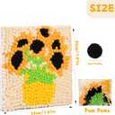 Veroave Pom Poms for Crafts, Sunflower Pom Poms Bulk, Painting Puff Balls | Crafts for Seniors, Crafts for Adults Women, Pom Pom Painting Art Kit, Pom Pom Painting Kit, Pompoms Art