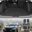 2022-2026 for Honda Civic Hatchback Floor Mats with Backrest Mat, All Weather 6 Pcs TPE Cargo Liners for Civic Hatchback 2022-2025 Trunk Mat Accessories 2022 2023 2024 2025 2026