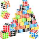 GOLDGE 40 Mini Cube Puzzles, 1.18in 3x3, Fun Party Favors for Kids - School Rewards & Classroom Prizes, Perfect for Birthdays, Easter, Christmas & Stocking Stuffers (40PCS-6 Colors (Black))