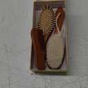 Baby Hair Brush and Comb Set for Newborn - Wooden Baby Hair Brush Set with Soft Goat Bristle, Baby Brush Set for Newborns, Baby Brush and Comb Set Girl, Boy, Toddler Cradle Cap Brush(Oval, Golden Oak)