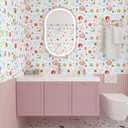 Watercolor Boho Floral Wallpaper 12"x100" Colorful Wildflower Wallpaper Peel and Stick Boho Contact Paper for Cabinets Drawers Self Adhesive Removable Vinyl Wraps for Nursery Kids Room (White/Red/Green/Blue)