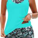 Daci Tankini Swimsuits for Women-2025 Bathing Suits 2 Piece Swimwear with Shorts for Tummy Control (Blue, L)