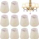 Set of 10 Chandelier Lamp Shades, Mini Barrel Lampshades Clip On for Table Lamp Wall Lamp Replacement, Natural Linen Small Lamp Shade, 3.5x5x5.5in (Top Height Bottom)