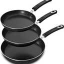 Utopia Kitchen Nonstick Cookware 3 Piece Omelette Pan Skillet Set, Nonstick Frying Pans with Induction Bottom, 8, 9.5 & 11 Inches Frying Pans with Bakelite Handles, PFOA Free, Grey