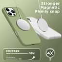 Magnetic for iPhone 16 Pro Case, Compatible with Magsafe, Suction Cup Phone Mount, 2 Screen Protectors - Camera Protector, Silicone Shockproof Protective Phone Cover 6.3", Tea Green