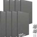 Art3dwallpanels 8 PCS Acoustic Panels, 24''x12'' Fabric Soundproof Wall Panels, Easy-Hook Mounting Sound Absorbing Panels for Studios, Office, Home Theater,Dark Grey