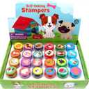 TINYMILLS 24 Pcs Dog and Puppies Stampers for Kids Assorted Stamps for Kids Self Ink Stamps Dog Puppy Birthday Party, Puppy Party Favors, Goody Bag Filler Treats, Classroom Rewards