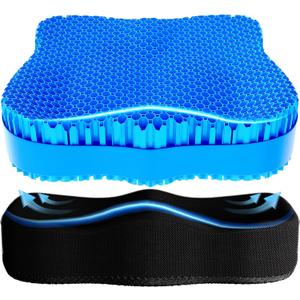 Gel Seat Cushion for Office Chair 3.54in Thick Ergonomic Gel Chair Cushion Seat Pad for Long Sitting Relieve Sciatica Back,Pressure Sore Ulcer Pain,Seat Cushion for Wheelchair Office Chairs Car Seats (X-Large, Blue)