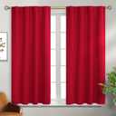 BGment Blackout Curtains for Bedroom - 54 Inch Rod Pocket and Back Tab Thermal Insulated Room Darkening Curtains for Living Room, 2 Curtain Panels (38 x 54 Inch, Red)