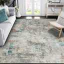 ROYHOME Modern Abstract Area Rug 8x10 Non Slip, Colorful