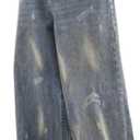 Men Baggy Jeans Y2k Hip Hop Skater Pants Vintage Jnco Jeans Loose Fit Skateboard Denim Pants Streetwear (Small, Blue)