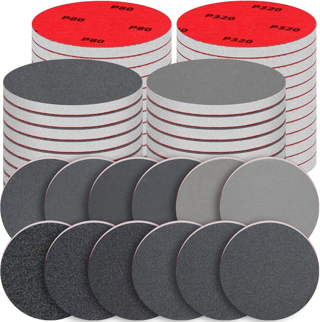 48 Pcs 3 inch Round Sanding Sponge 80-3000 Grit Sandpaper Assortment, Washable & Reusable Foam Sanding Pads for Wood, Metal, Hook and Loop Sanding Discs