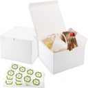 Frantis White Gift Boxes - 20 Pack Small Gift Box with Lids (5x5x3 inch) for Party, Christmas, Valentine's, Wedding Occasions - Easy to Assemble with 24 Thank You Stickers