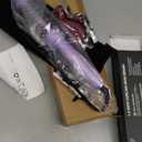 1.5 Inch Thermal Brush Blowout with 5 Temp Settings, Universal Voltage Hair Curling Iron, Ceramic Ionic Thermal Round Curling Brush Suitable for Medium and Long Hair, Purple