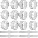 12 Pieces Corsage Wristlet Bracelets Slap Corsage Band Floral Slaplets Wedding Bracelets DIY Wrist Accessories Bridesmaid Bridal Shower Prom Party Supplies Homecoming(Silver)