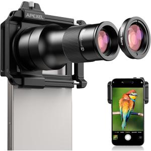 Evil eye 2 in 1 Phone Camera Lens Kit, 6X Telephoto Lens & 150mm Macro Lens with Universal Lens Clip, Phone Lens Attachment for iPhone and Andriod