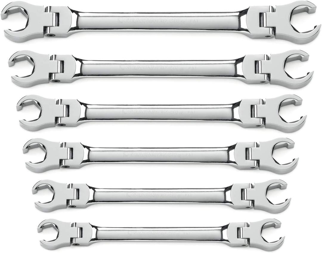 GEARWRENCH 6 Pc. Flex Flare Nut Wrench, Metric - 81911D (6-piece kit)