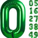 2 x Green Helium Number Balloon 40 Inch, Giant Foil Green Number 0 Birthday Balloons, Large Numbers 10 20 30 40 50 60 70 80 90 100 2025, Party Celebration Supplies Decorations