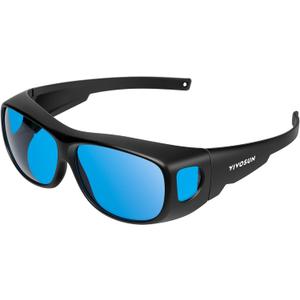 VIVOSUN Indoor Hydroponics Anti UVA and UVB Grow Room Glasses Goggles with Glasses Case, Blue