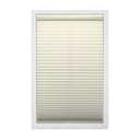 DEZ FURNISHINGS Cordless 1" Light Filtering Pleated Shade, Fabric, 59.5" W x 48" H, Ecru