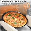 HONGBAKE 2 Pack Pizza Pan 14 Inch with Holes, Rust-Free Nonstick Pizza Pan for Oven, 0.8mm Carbon Steel Perforated Pizza Tray with Wider Handles, Round Baking Sheet for Frozen & Homemade Pizza, Grey