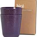 BiceThermo Drinking Cups, change color over 37° Celsius (98.6° F), 100% Recyclable Tumbler, For Hot Drinks, Dishwasher Safe, Made in Italy, 20cl, Purple/Red (Pack of 3)