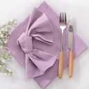 LINXTAR Cloth Napkins Lilac Cotton Napkins Set of 6 17"x17" Washable Reusable Cotton Napkins for Fall Autumn Wedding Party Banquet Baby Shower Home Dining Table Decor