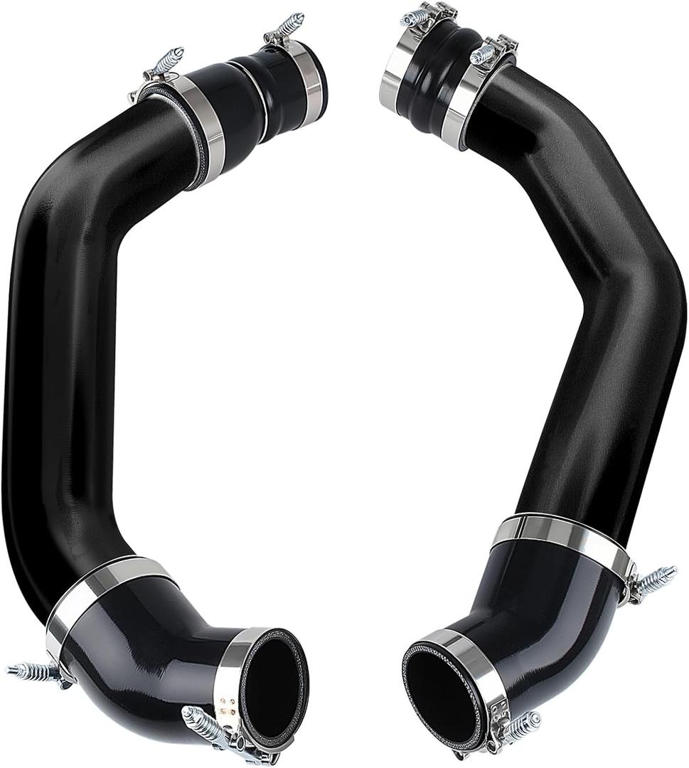 Aluminum Intercooler Pipe Kit & Boots Compatible with 2013-2018 Dodge Ram 2500/3500 6.7l Cummins Diesel Trucks Hot & Cold Side Piping Kits - Black