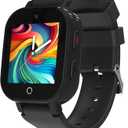 Kids Smart Watch Boys with GPS Tracker & Video Calling Text 4G Kids Cell Phone Watch Age 5-12, 12/24 Hr SOS Call Voice Chat Sport Mode Alarm Clock Camera Pedometer Games GPS Tracker for Kids(Black)