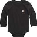 Carhartt Long-Sleeve Pocket Bodysuit (12 Months, Caviar Dark Black)