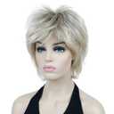 Lydell Short Layered Shaggy Wavy Full Synthetic Wigs (R12-26 Blonde Mix)