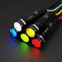 4 x 1Pcs 8MM (5/16") Indicator Light led Indicator light 110VAC Metal Lights Aluminum Waterproof ip67 Red Signal Lamp Lights(110V-Black Anodized-Blue 1Pcs)