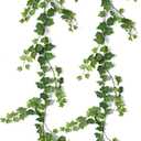 RECUTMS 2Pcs Hanging Ivy Garlands Artificial Vine Leaves Fake Greenery Silk Plants Decor for Wedding Home Wall Party Indoor Outdoor Decoration 74.8inch