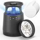 Fly Trap Indoor for House, Light Insect Trap with Detachable Base & 10 Sticky Glue Boards, Kills Fruit Flies, Mosquitoes, Gnats in Kitchen, Bedroom, Office