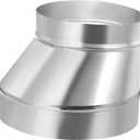 PATIKIL 8" to 6" Eccentric Duct Reducer, 1Pcs Galvanized Iron Ducting Connector Round Air Duct Adapter Pipe Fitting for Vent Inline Ventilation Bathroom Kitchen