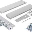 Double Action Spring Hinge, Includes Cover Plates, Stainless Steel Spring Pivot Hinge for Wood Door, Self-Closing Door Hardware with Adjustable Telescoping Shaft, Silver 