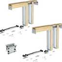 JUBEST Pack of 2 Pocket Door Frame Kits with 88LBS Two-Way Soft-Close Mechanism, Easy to Install Pocket Door Kit, for Double Door 48" to 72"x80", Durable and Stylish Hidden Door Kit, Smoothly and Quietly