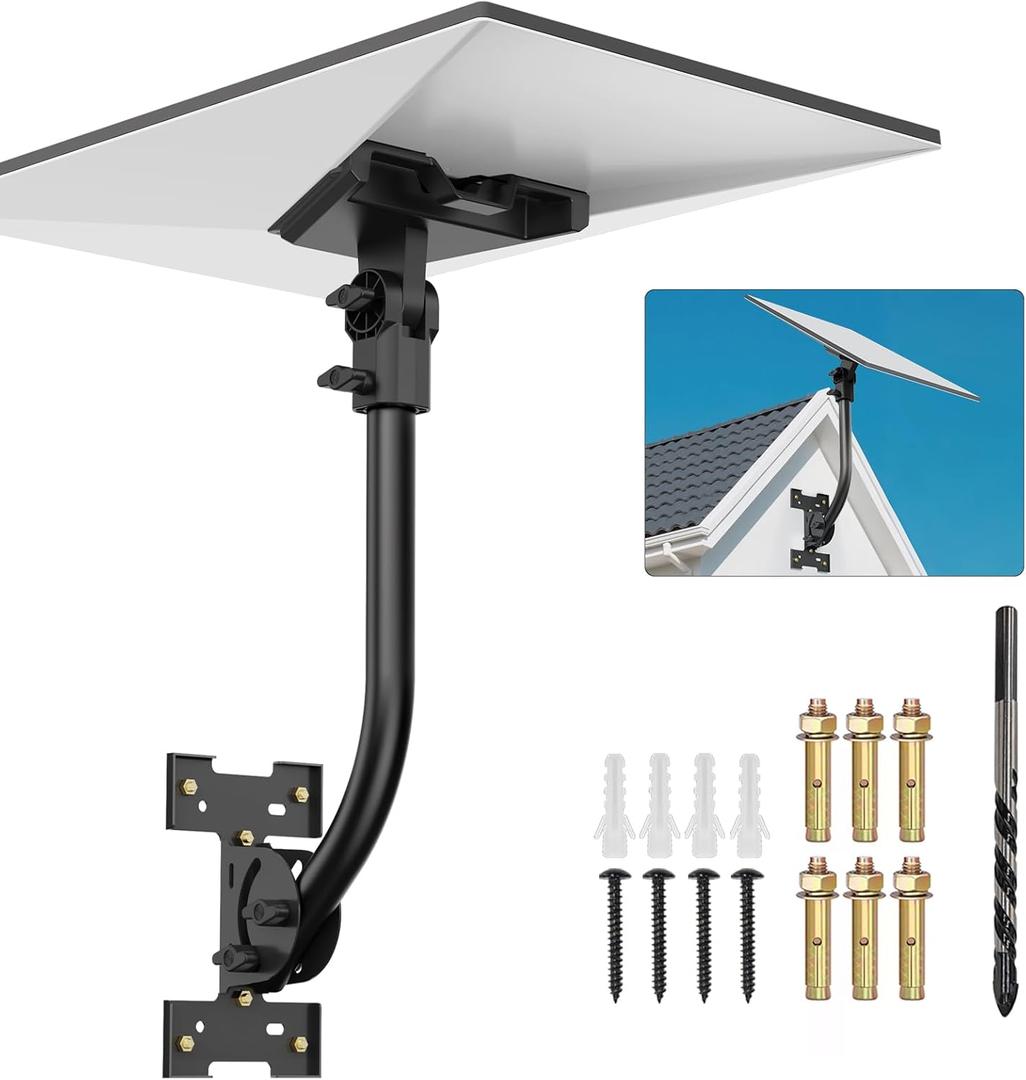Anautin Starlink Gen 3 Mount Adjustable 180-Degree Installation kit with Waterproof Design Suitable for Wooden Roofs and Walls, ensuring Optimal Satellite Internet Signal Alignment.