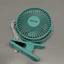 Gaiatop Portable Clip on Fan Battery Operated, Small Powerful 3 Speed Quiet 360 Rotate, USB Rechargeable Mini Personal Cooling Fan for Desk Table Home Office Stroller Camping Women Gifts Green